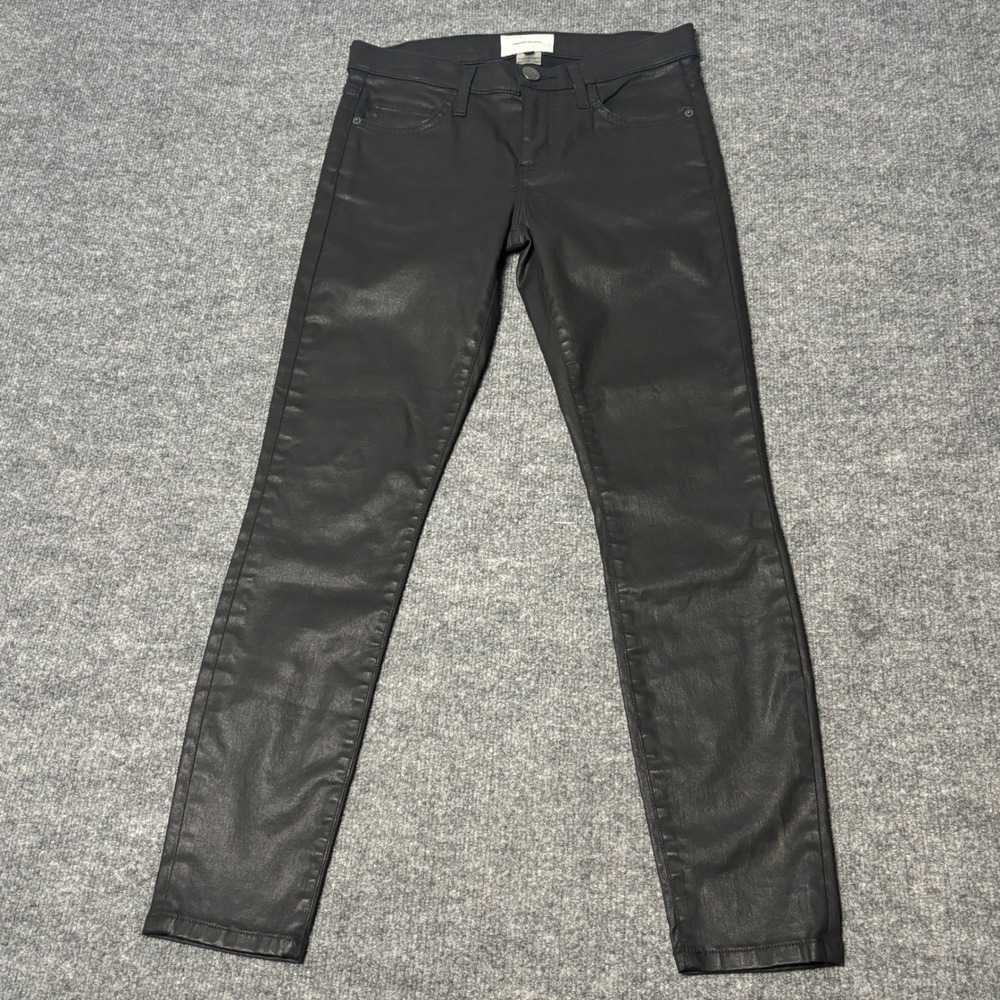 Current/Elliott Jeans Womens 28 Black The Stiletto Coated Skinny Pants Edgy